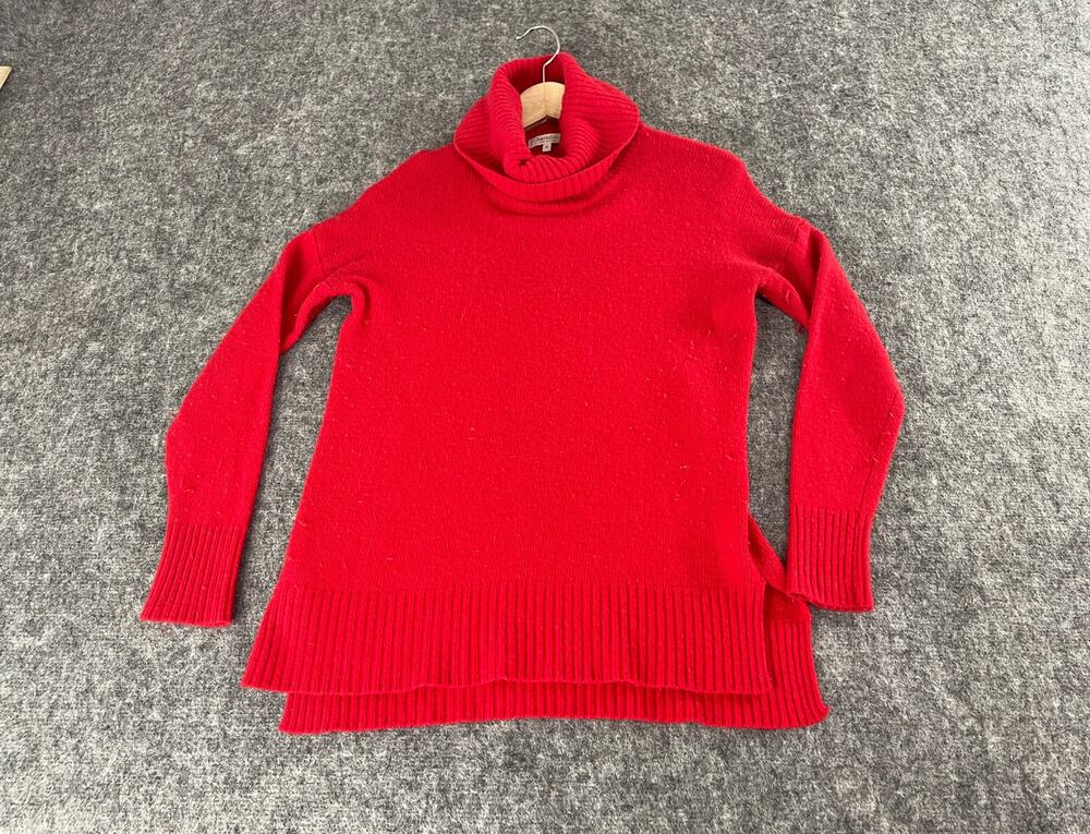 Bartolini Italy Sweater Women’s Small Red Turtle Neck Wool Cashmere N296